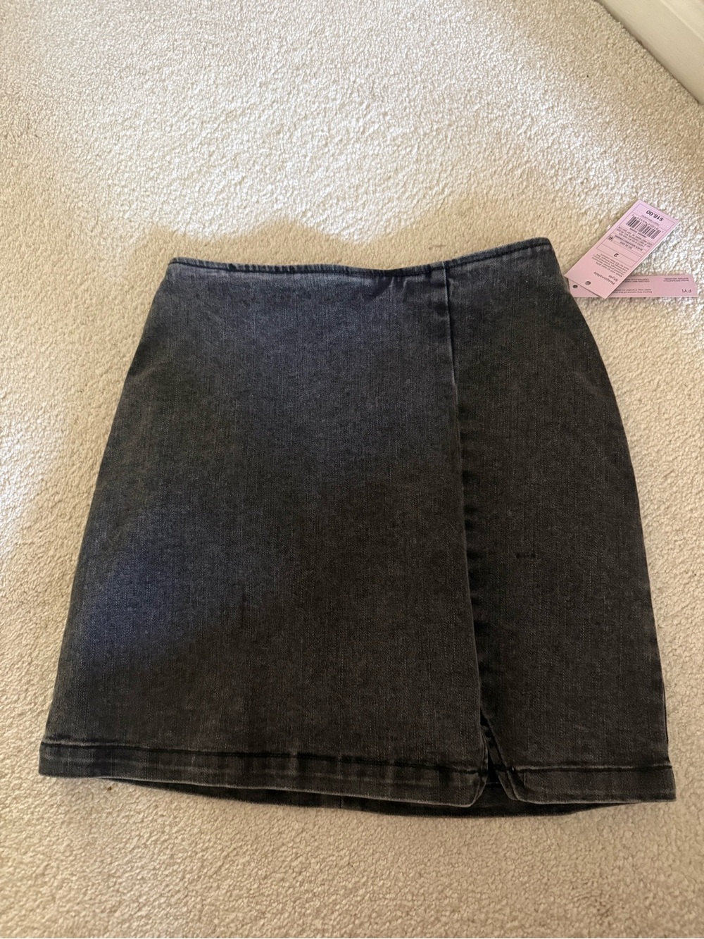 wild fable Black Washed Denim Mini Skirt